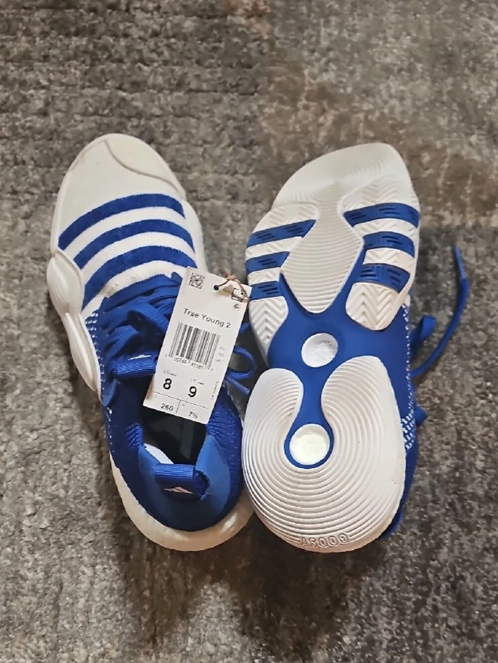 adidas Kids Blue and White Slip-On Sneakers